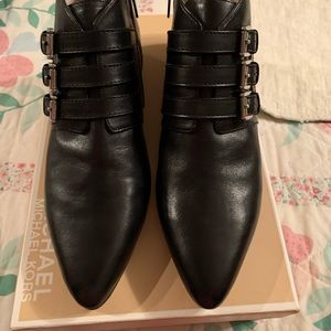 New Women MK Leather Roswell Ankle Boots Black 9M